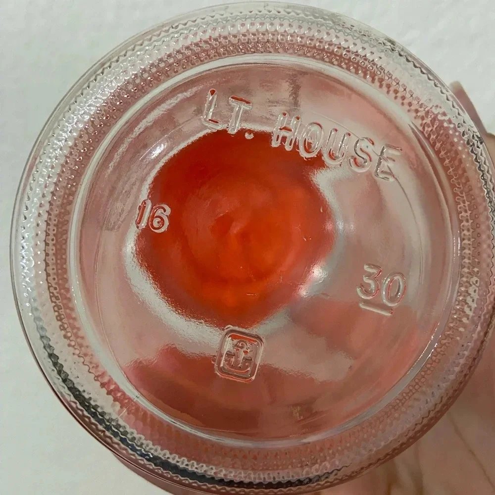 Set of 2 Anchor Hocking Glass Tang Jar Orange Lid Lighthouse Storage Canister